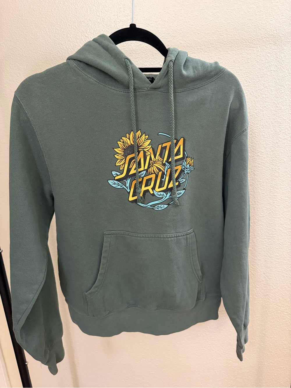 Santa Cruz Skateboards Olive Green Sunflower Logo Crewneck Hoodie